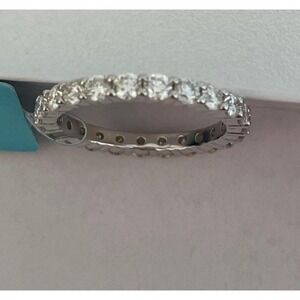 NEW! 2.22 CTW Moissanite 3mm eternity‎ band ring size 9 with box